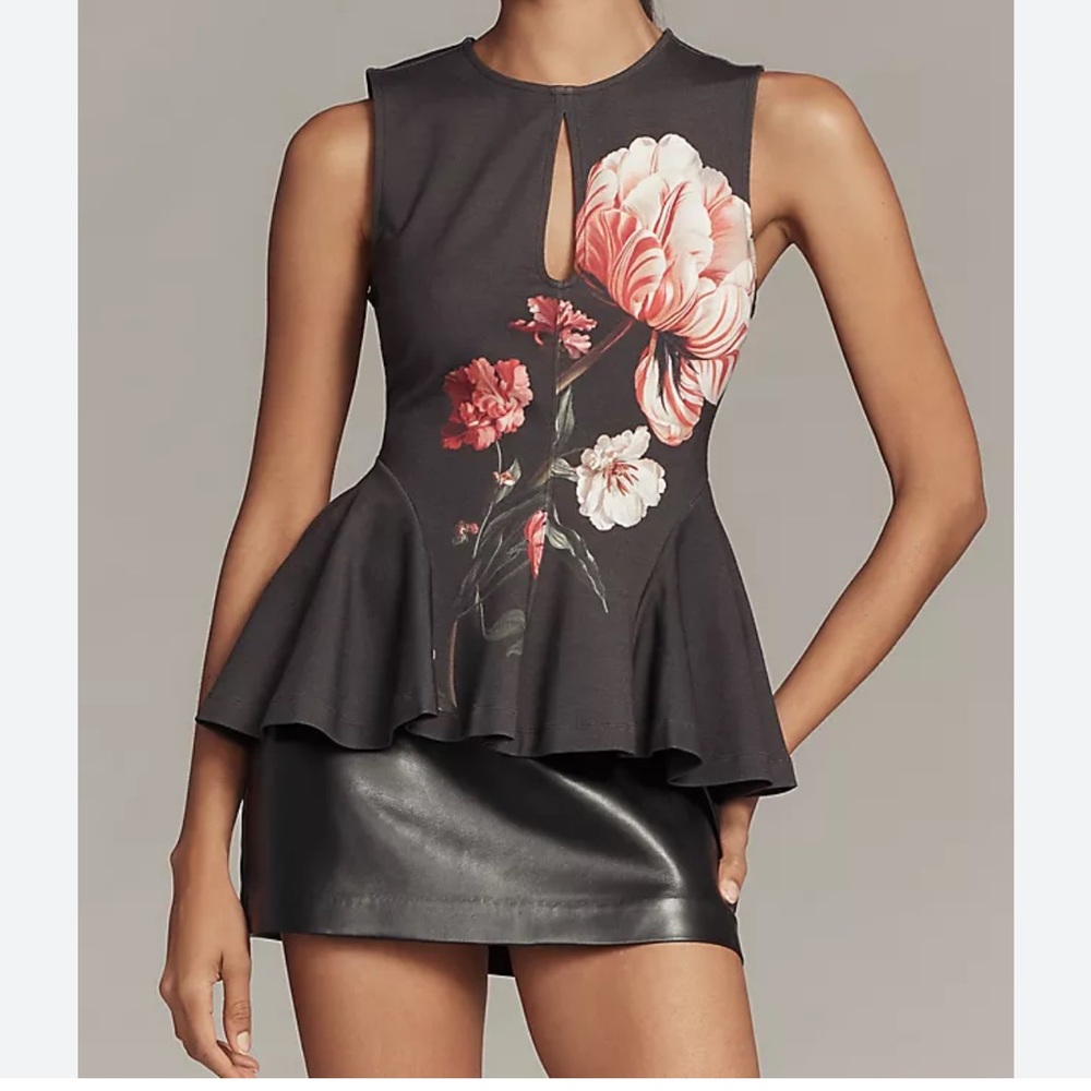 Maeve Anthropologie Floral Sleeveless Dress - Grey and Pink - Size S - BNWT